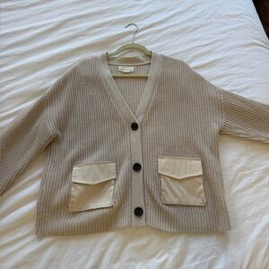 Anthropologie Cream Cardigan with Pockets